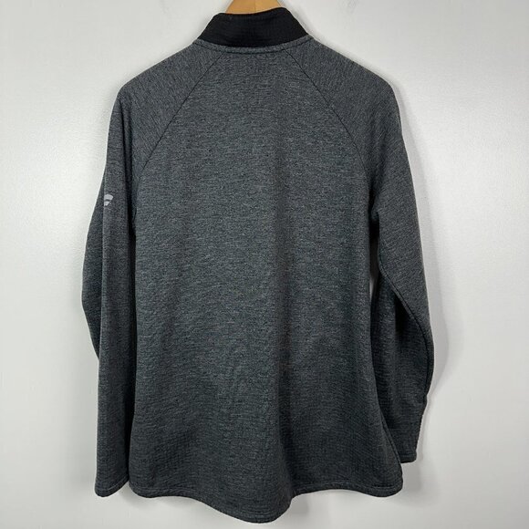 Calgary Flames NHL Authentic Pro Fanatics  Half Zip Pullover Sweater Waffle Knit - Picture 3 of 3